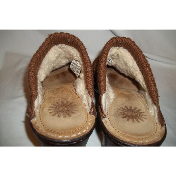 UGG Australia Brown Suede & Textile Clogs Mules Wedge Shoes 8 - Picture 5 of 12